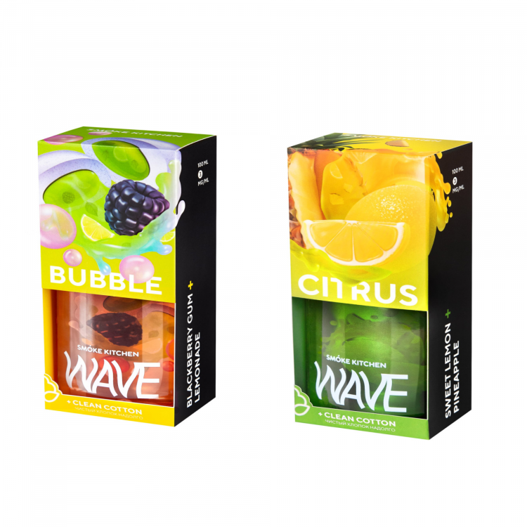 Жидкость Smoke Kitchen Wave Free Nic - Сitrus (Ананас Лимон) 100 мл (0 мг)